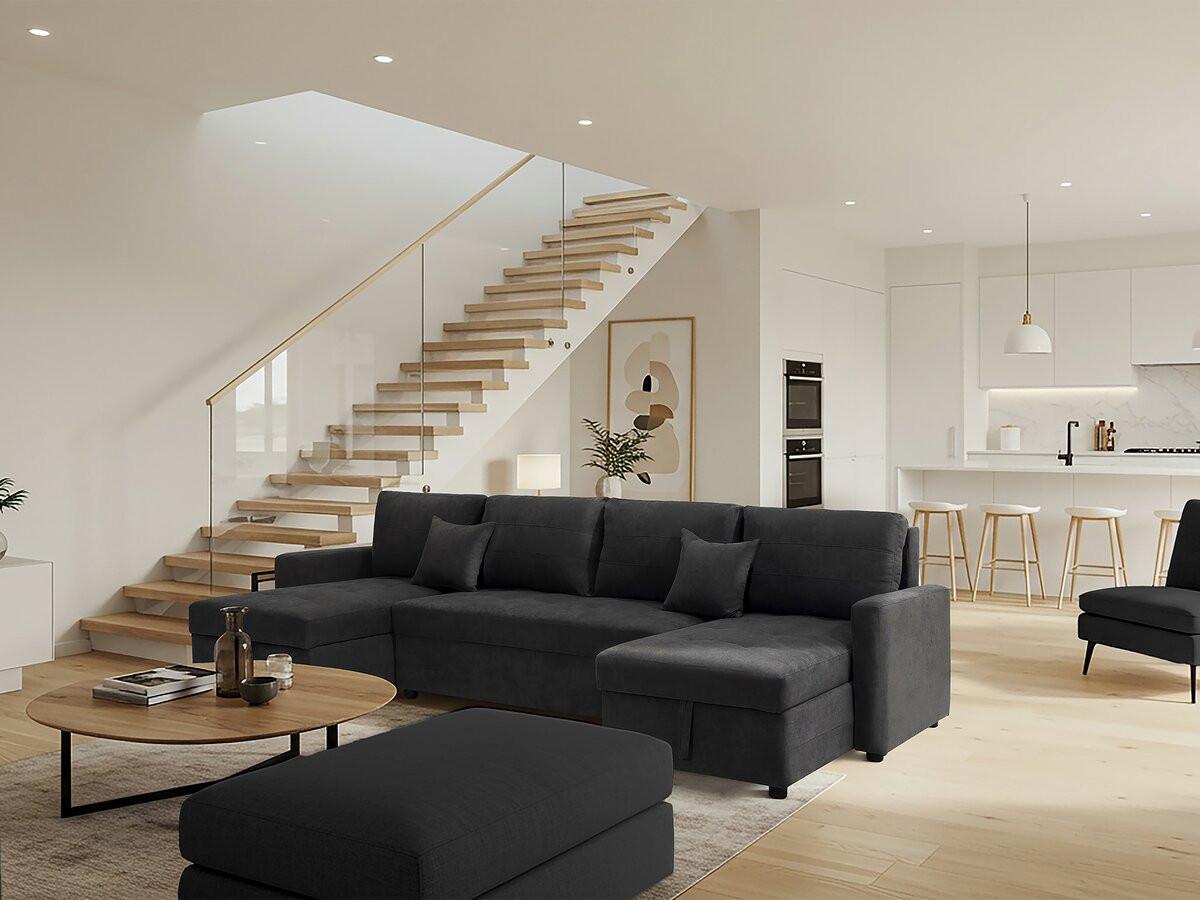 ECKSOFA antoine Grau - Dunkelgrau, Textil (140/290cm) - Habitat Garten
