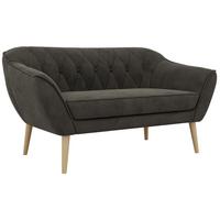 2-SITZER-SOFA PIRS - Dunkelgrau Velvet - Holzbeine - Dunkelgrau/Buchefarben, Holzwerkstoff/Textil (140/75/74cm) - MKS