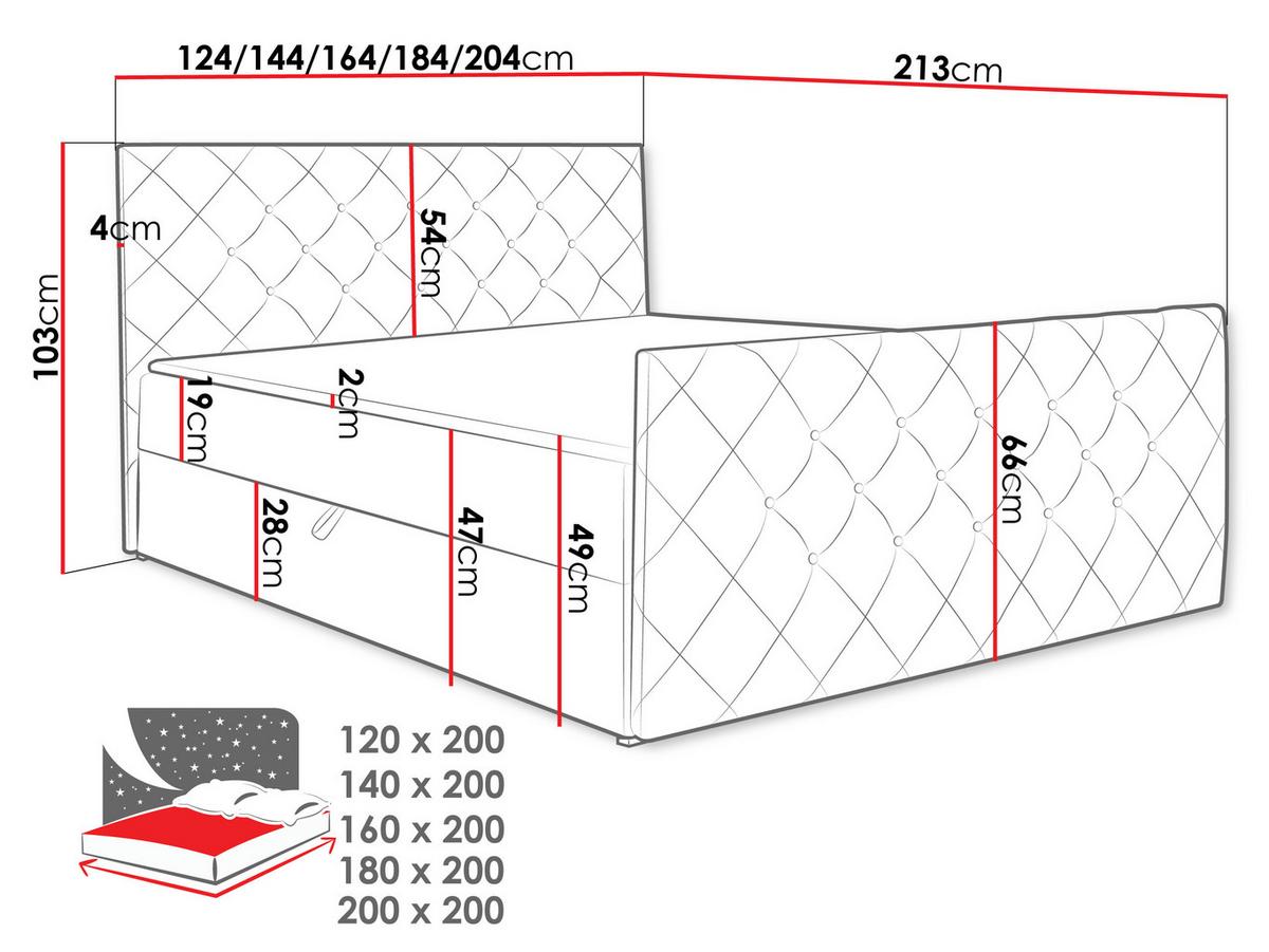 BOXBETT Malaga - H3 - Schwarz, Holz (160/200cm) - MIRJAN24