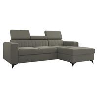ECKSOFA Milano, Seite: Rechts 2R+LC - Schwarz/Grau, Holz/Textil (236/172cm) - MIRJAN24