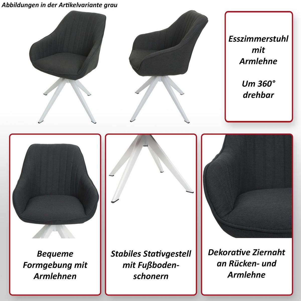 ESSZIMMERSTUHL Anthrazit - Dunkelgrau/Anthrazit, Textil (55/84/60cm) - MCW