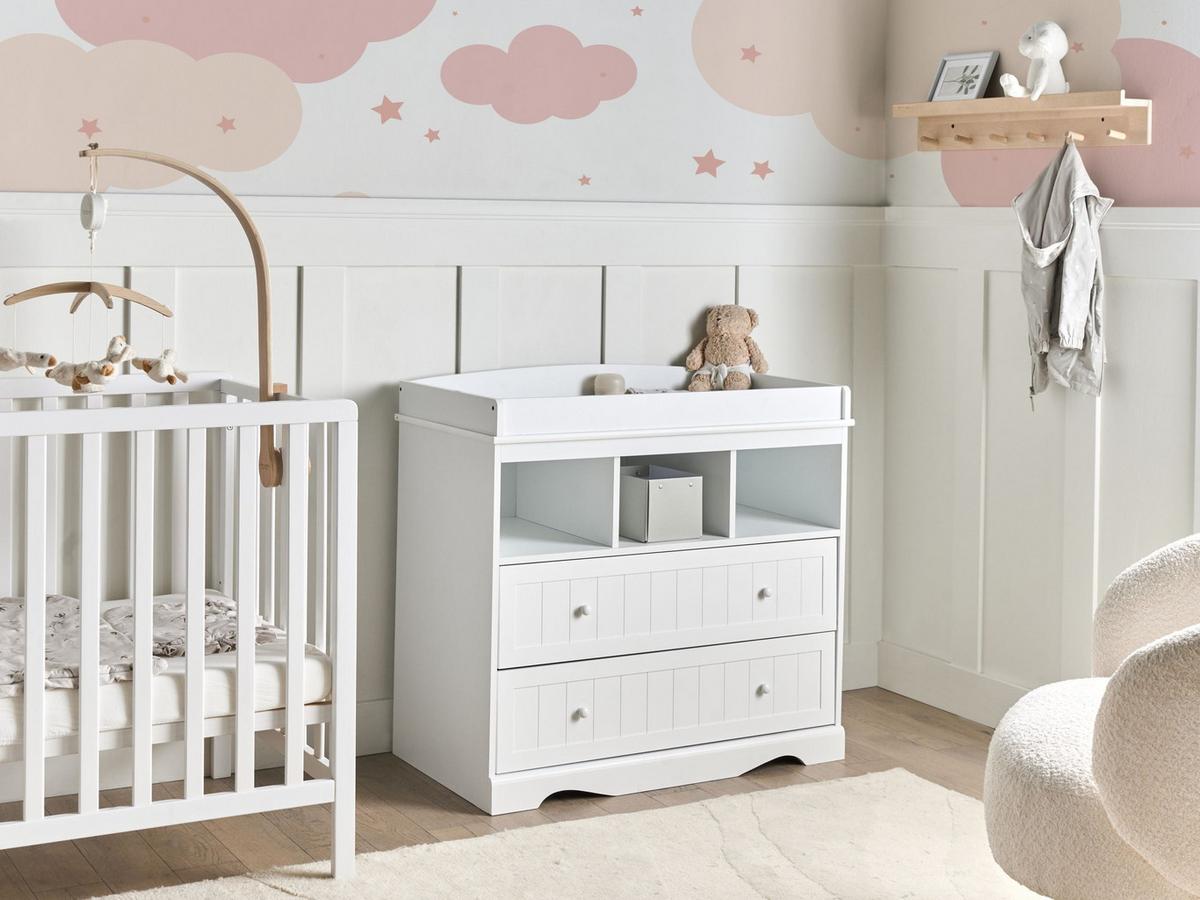 WICKELKOMMODE VIRDEN Weiß - Weiß, Holzwerkstoff (90/86/50cm) - Beliani