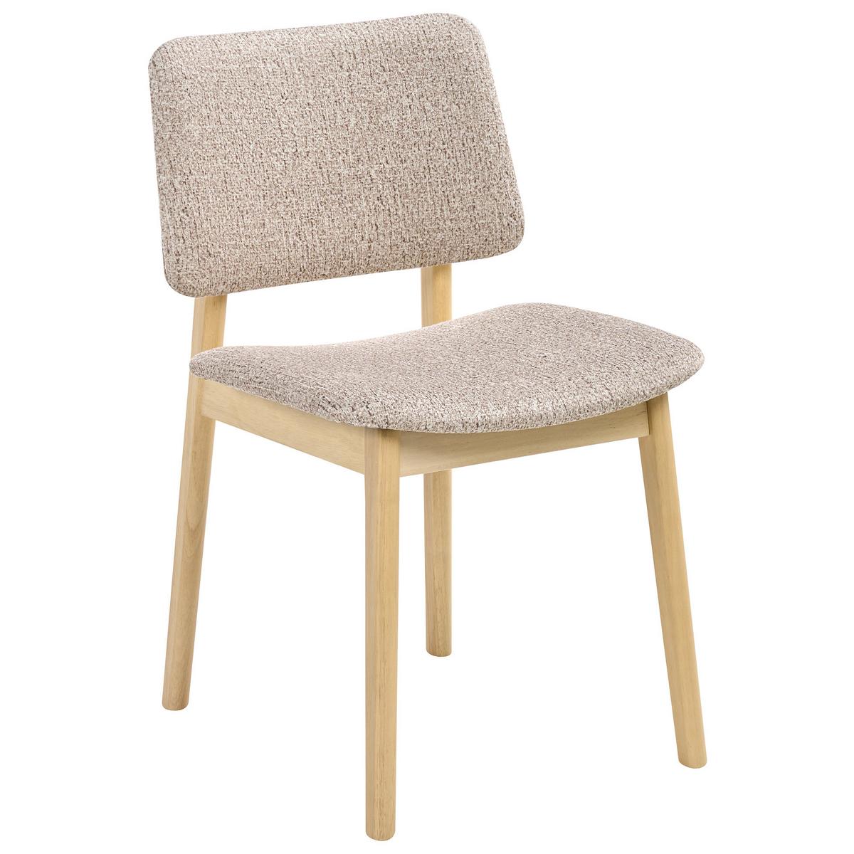 ESSZIMMERSTUHL 2er-Set Bouclé Hellbraun/Taupe Blane - Taupe, Holz (48/79/52cm) - Beliani