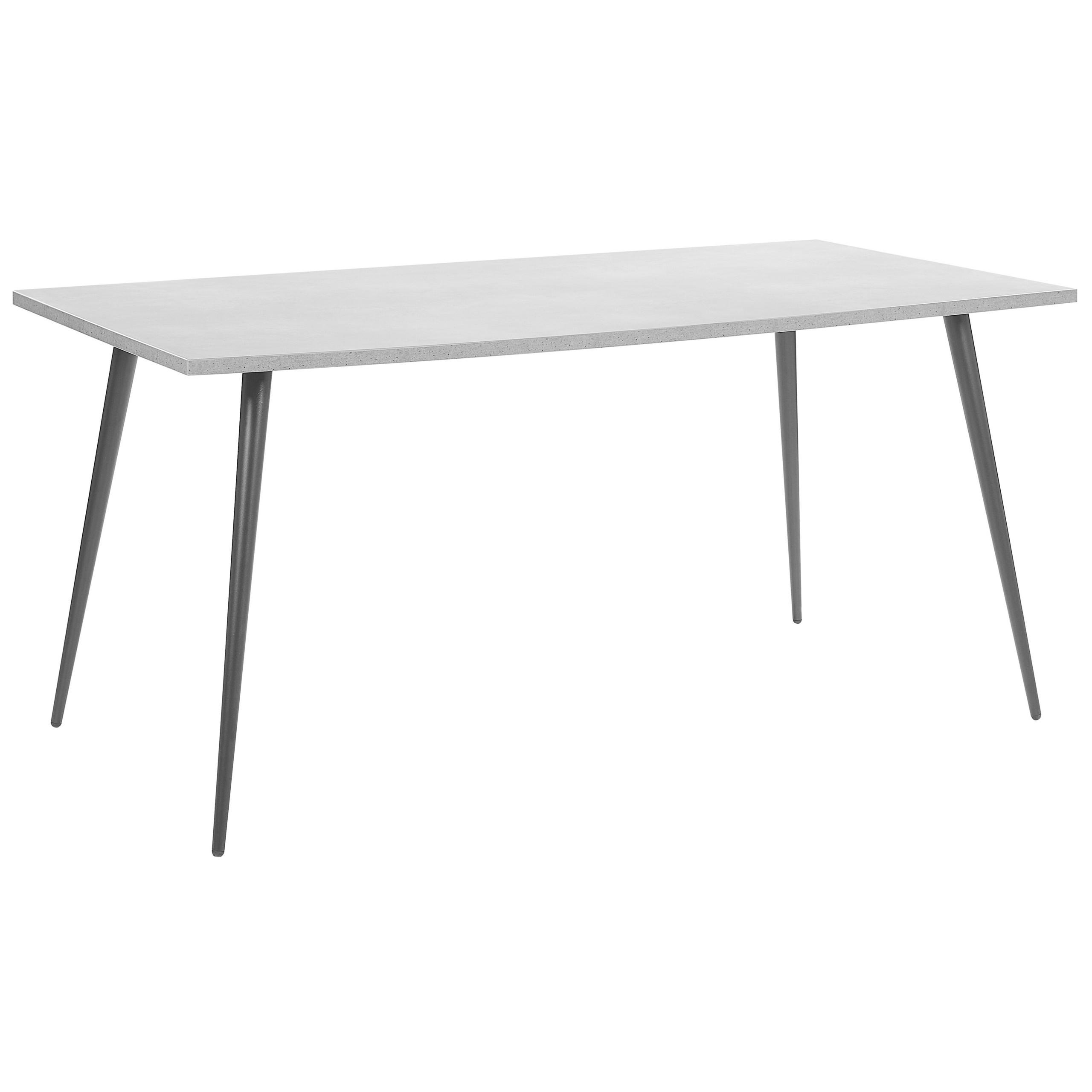 ESSTISCH 160/80/76 cm Hellgrau Rechteckig Santiago - Grau, Holzwerkstoff (160/80/76cm) - Beliani