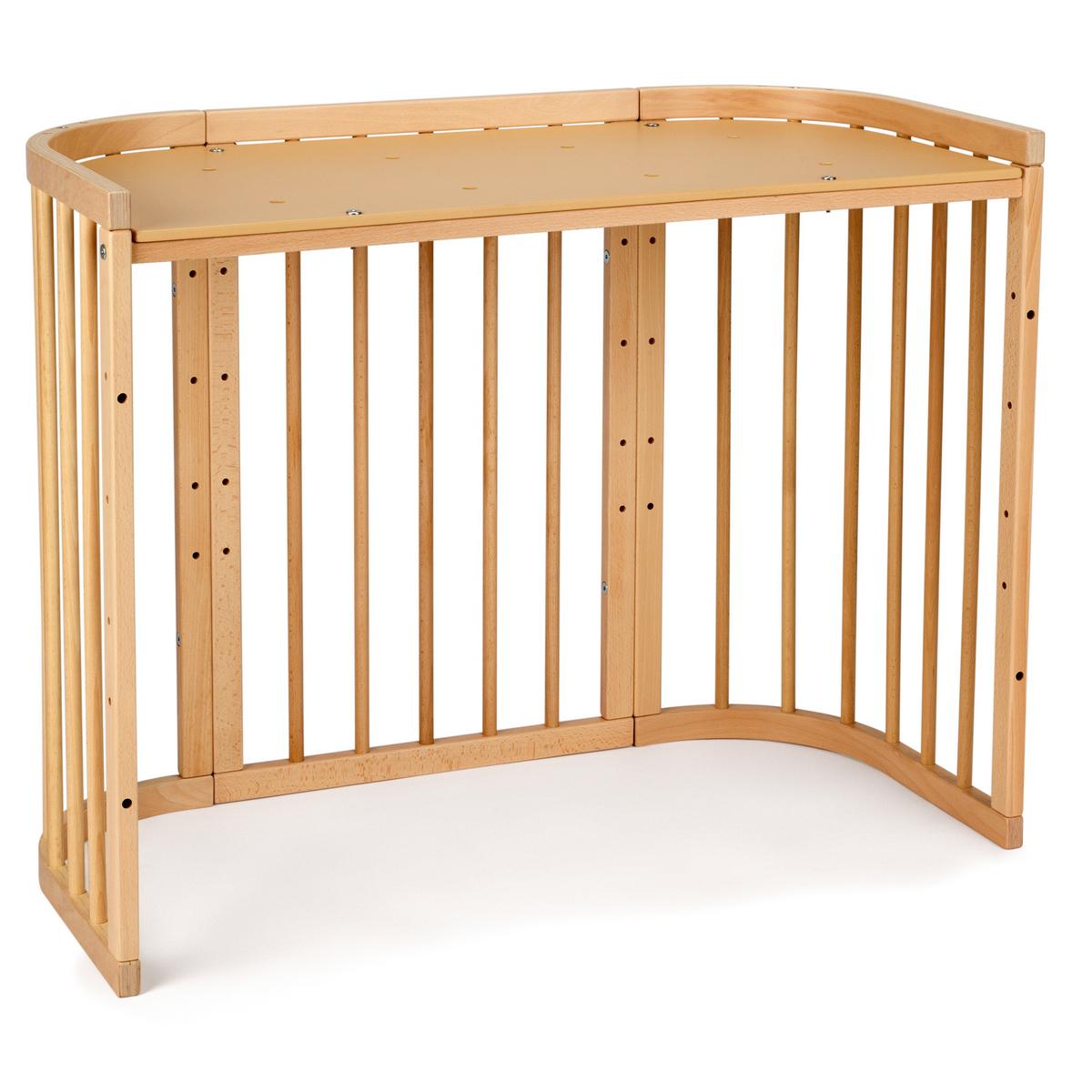 BABYBETT NATUR, 5in1 mit Matratze - Naturfarben, Holz (65.5/92cm) - waldin