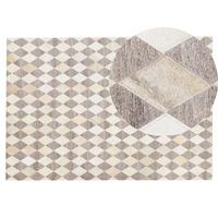 PATCHWORK-TEPPICH Seslice 200/140 cm - Beige, Fell (140/200cm) - Beliani