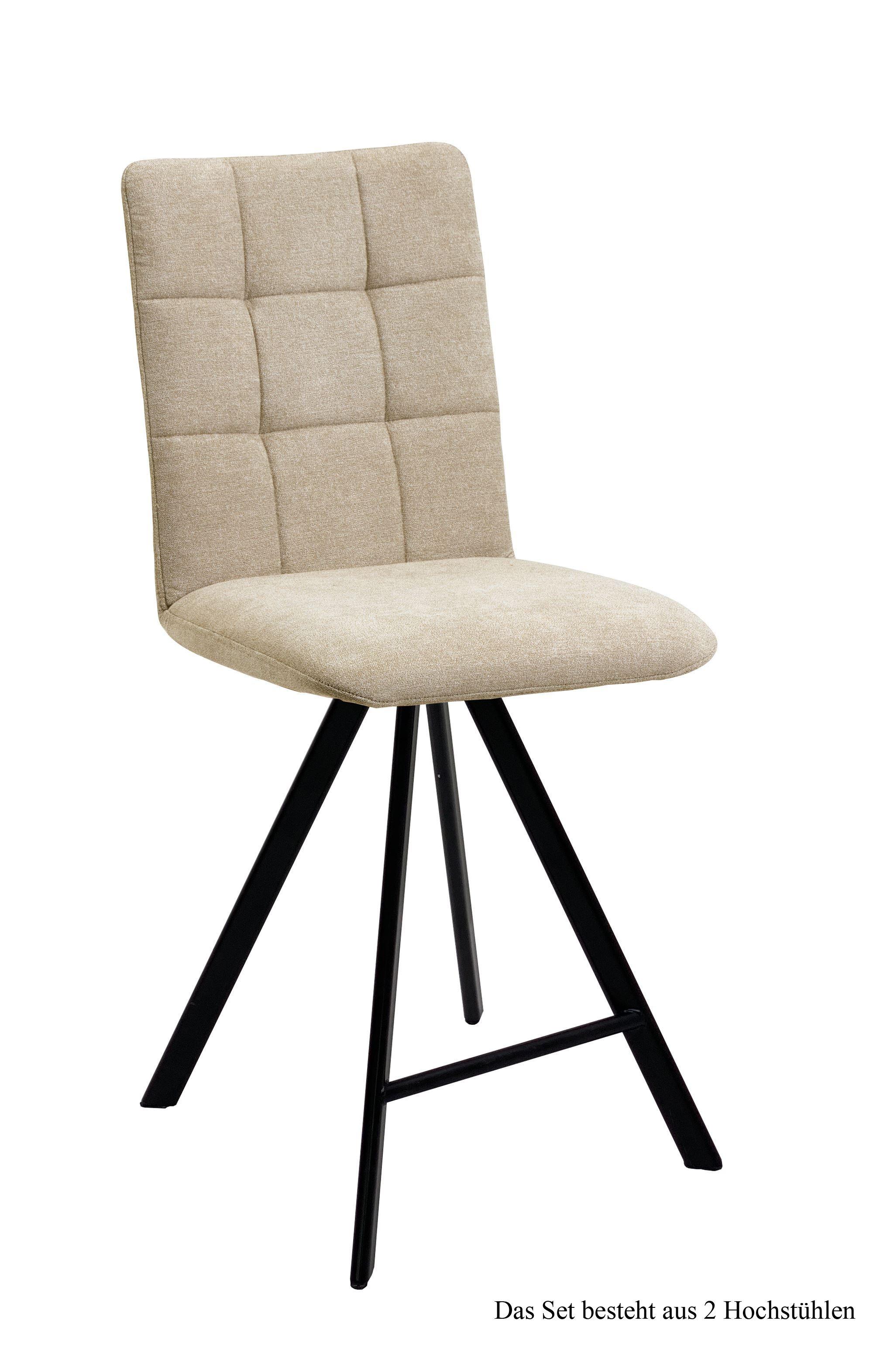 THEKENSTUHL (2er-Set) Delcina 47x108x60 Schwarz/Natur - Schwarz/Naturfarben, Kunststoff (60/108/47cm) - 58aufmkessel