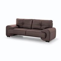 3-SITZER SOFA Omega aus Kunstleder, Dunkelbraun - Dunkelbraun/Schwarz, Leder (225/88/98cm) - Beautysofa