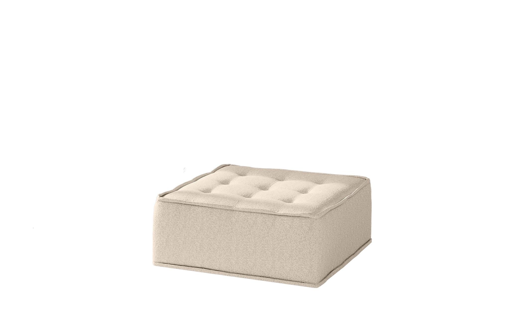 POLSTERHOCKER Sande In Raven - Creme, Holzwerkstoff/Textil (90/38/90cm) - Fun Möbel