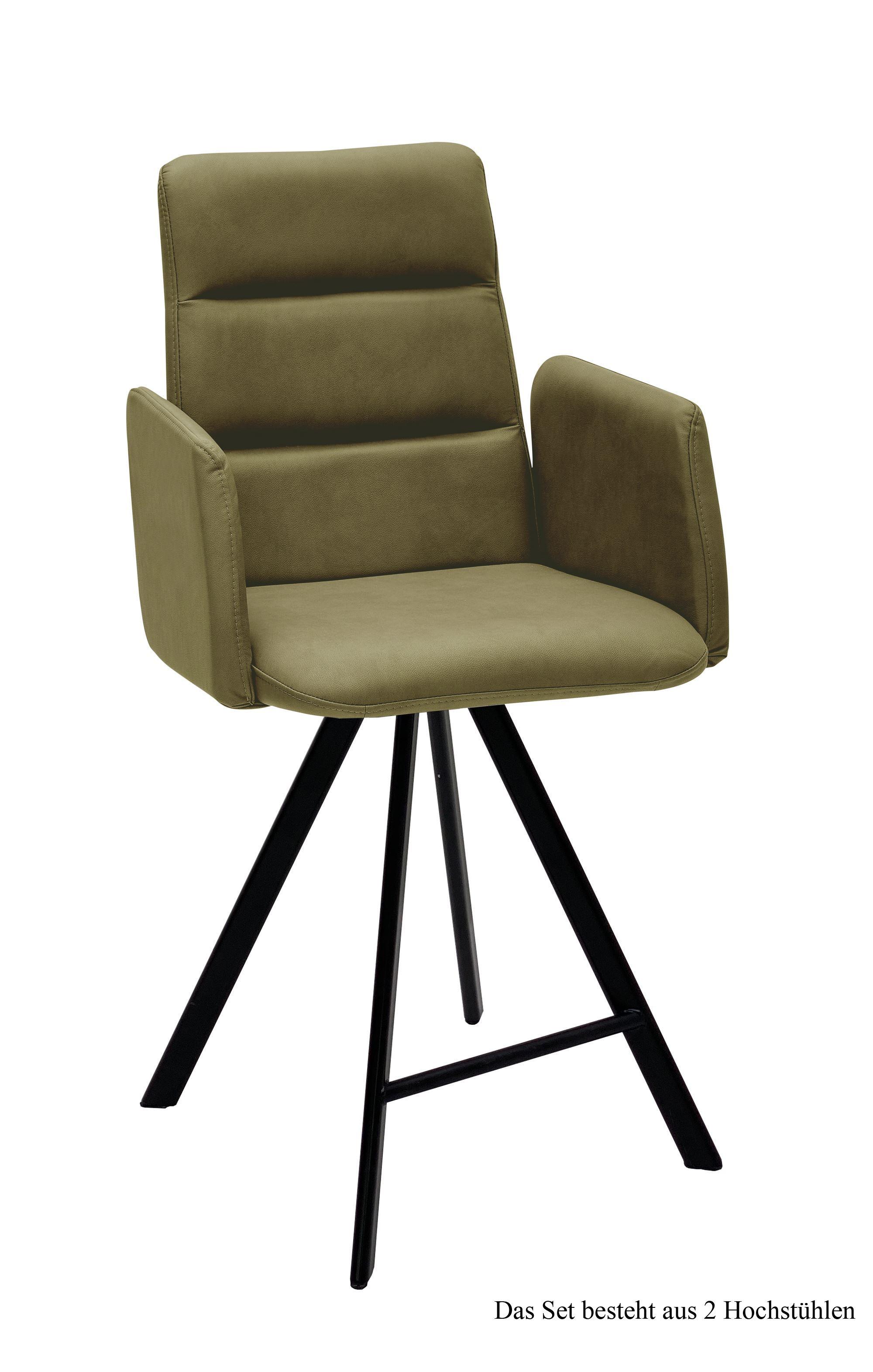 THEKENSTUHL drehbar (2er-Set) Devonna 52x109x60 Schwarz/Olivgrün - Schwarz/Olivgrün, Kunststoff (60/109/52cm) - 58aufmkessel