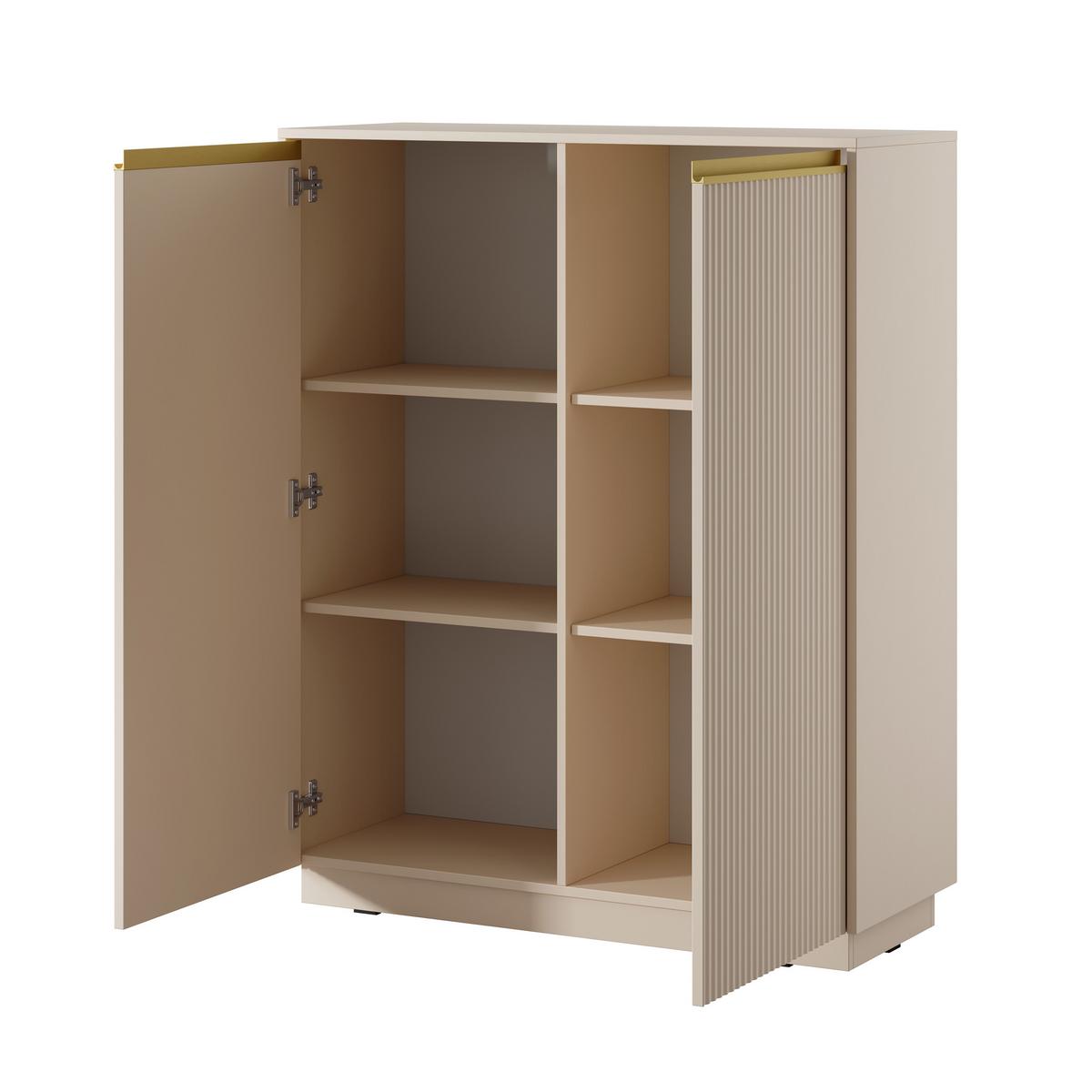 HIGHBOARD MAESTRO 104/127/39 cm mit 2 Türen Beige - Beige, Holzwerkstoff (104/127/39cm) - MASSENO