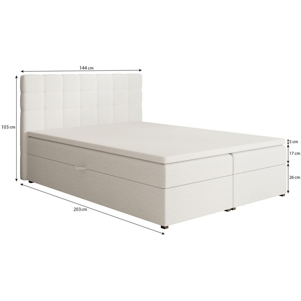 POLSTERBETT Topiq I 144/203/103 grün, Bouclé-Stoff - Grün, Holzwerkstoff (140/200cm) - Beautysofa