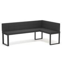 ECKBANK rechts SANA U Kunstleder gesteppt, 168/128 cm Schwarz - Schwarz, Kunststoff/Textil (128/168cm) - Idohome