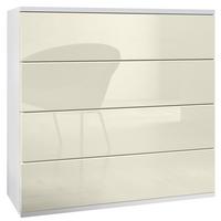 KOMMODE Pavos Creme Hochglanz - Creme, Holzwerkstoff (76/76/35cm) - Vladon