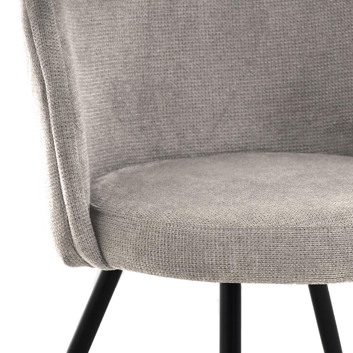 STÜHLE Gappo, Polsterstuhl mit gepolsterter Rückenlehne, Metallbeine, Dunkelbeige - Schwarz/Cappuccino, Metall (52/77/51cm) - Beautysofa