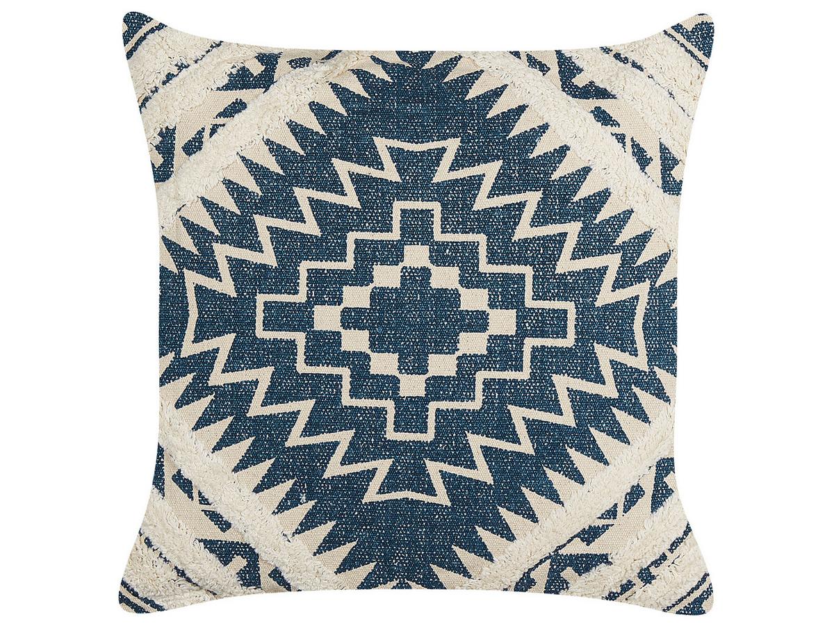 DEKOKISSEN 2er-Set Blau 50/50 cm Safi - Blau, Naturmaterialien/Textil (50/50cm) - Beliani