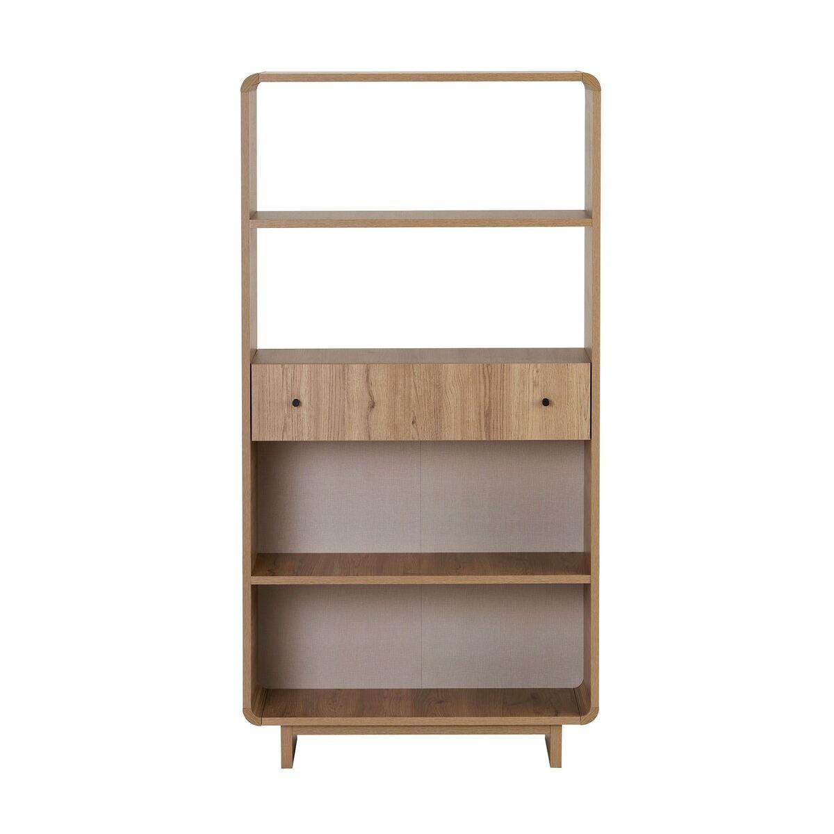 REGAL 1 Schublade, 4 offenen Fächern mit abgerundeten Kanten 34/154/78 cm - Eichefarben, Holzwerkstoff (34/154/29cm) - Calicosy