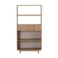 REGAL 1 Schublade, 4 offenen Fächern mit abgerundeten Kanten 34/154/78 cm - Eichefarben, Holzwerkstoff (34/154/29cm) - Calicosy
