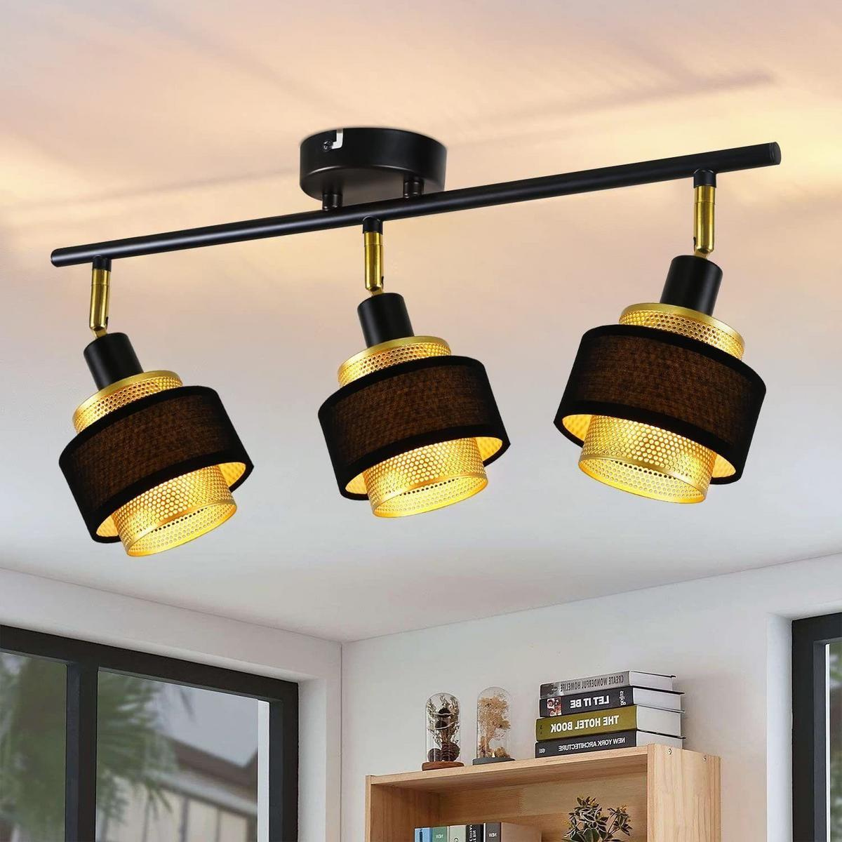 DECKENSTRAHLER Lisbeth 3-flammig 53/10/13 cm - Schwarz, Metall (53/10/13cm) - Nettlife