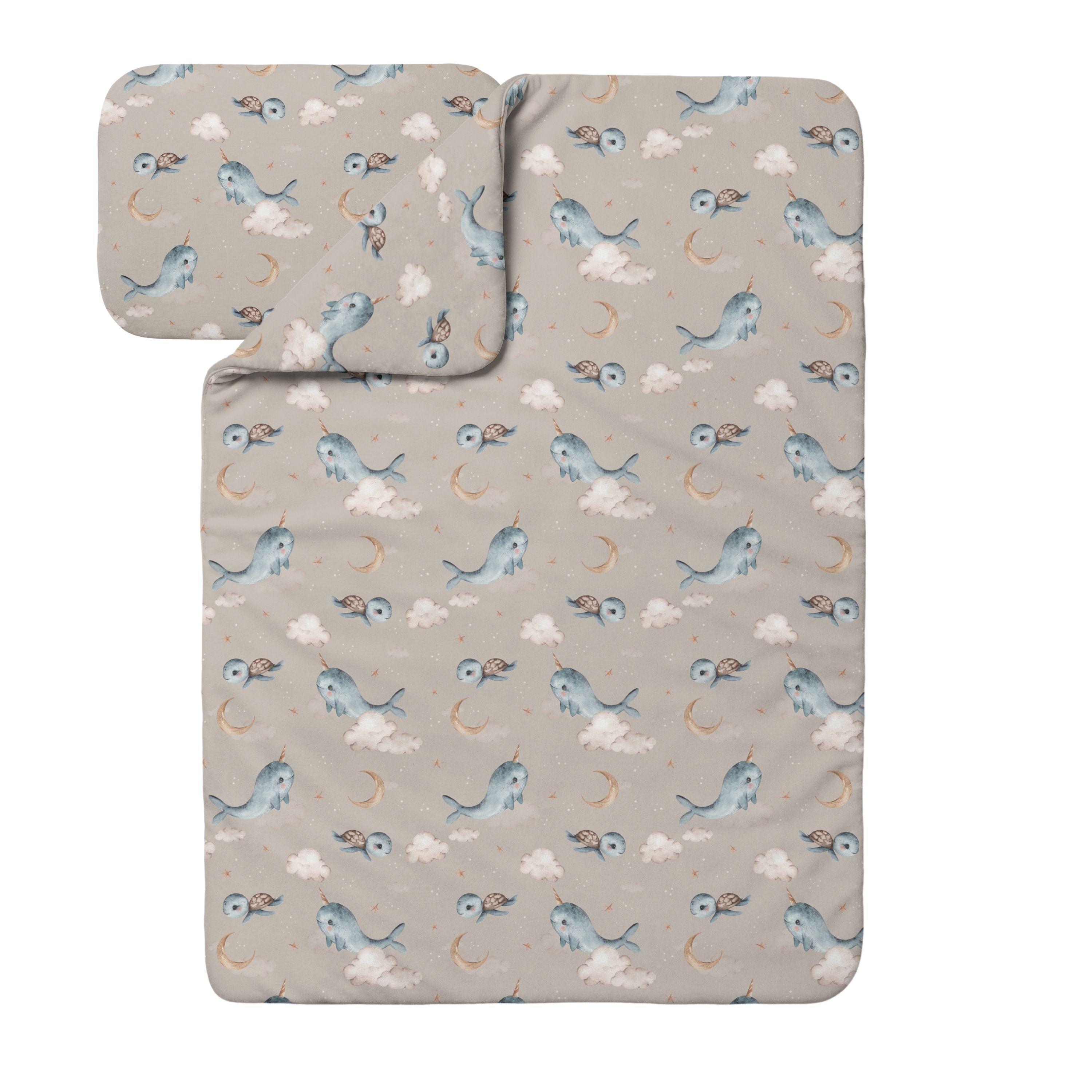 BABY Bambus-Bettwäsche Wale - Cappuccino, Textil (90/120cm) - waldin