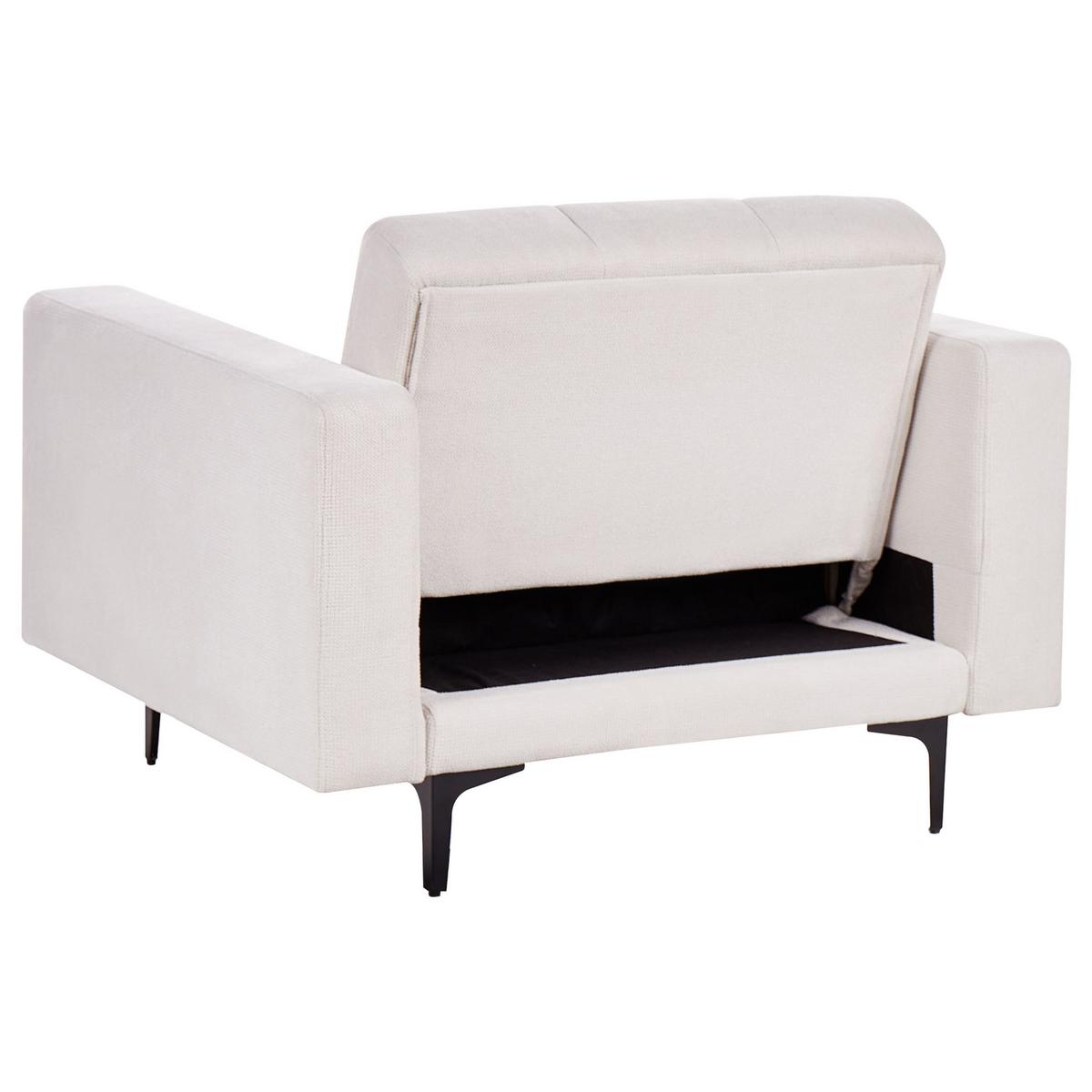 SESSEL Stoff Cremeweiß Alnes - Creme/Schwarz, Textil (110/77/89cm) - Beliani