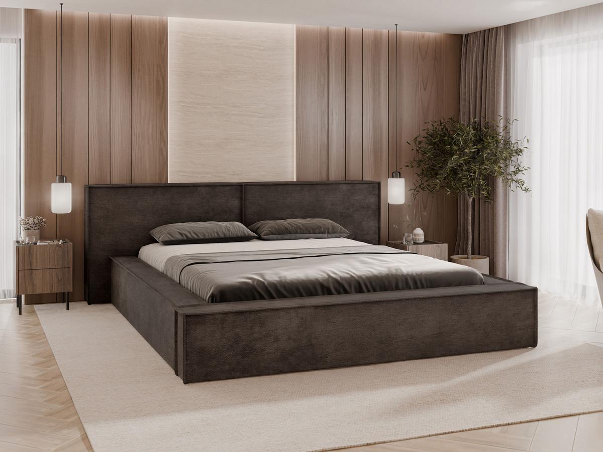 POLSTERBETT Lambo - Schwarz/Naturfarben, Holz/Holzwerkstoff (160/200cm) - MIRJAN24