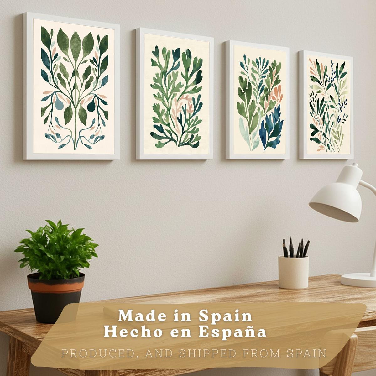 POSTER 2er-Set Wandbilder Matisse Blumen modern Wohnzimmer Deko, Schlafzimmer, Küche, Badezimmer Rahmenlos A4 - Weiß, Papier (29.7/1/21cm) - Nacnic