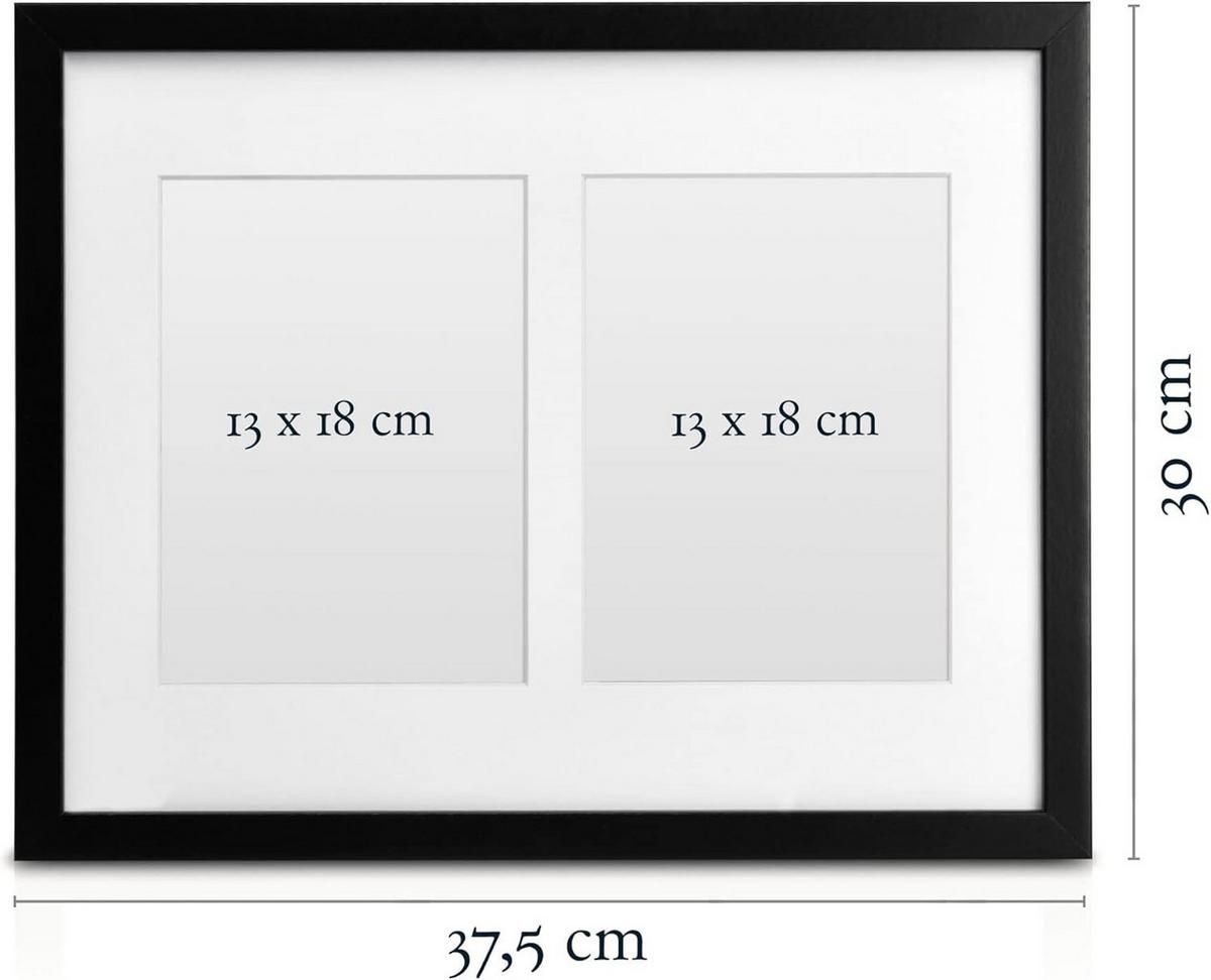 BILDERRAHMEN Galeria MDF Schwarz (4tlg) - Schwarz, Holzwerkstoff (14/35cm) - BoMoe