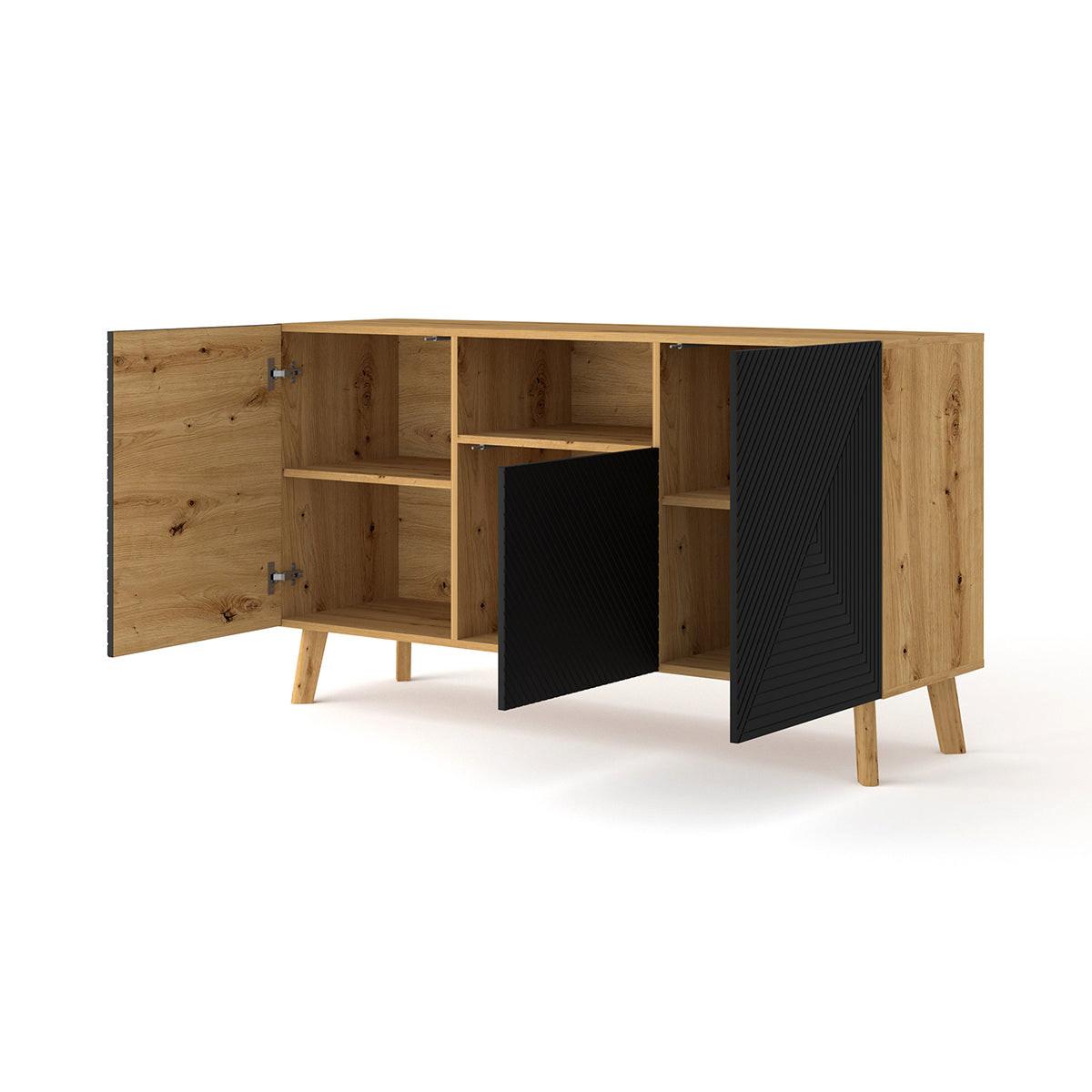SIDEBOARD Nexa Holz und Schwarz - Schwarz, Holzwerkstoff (146/80/42cm) - Petits-meubles