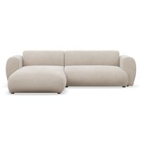 ECKSOFA Emia Beige links - Beige/Schwarz, Kunststoff/Textil (262/156cm) - Selsey