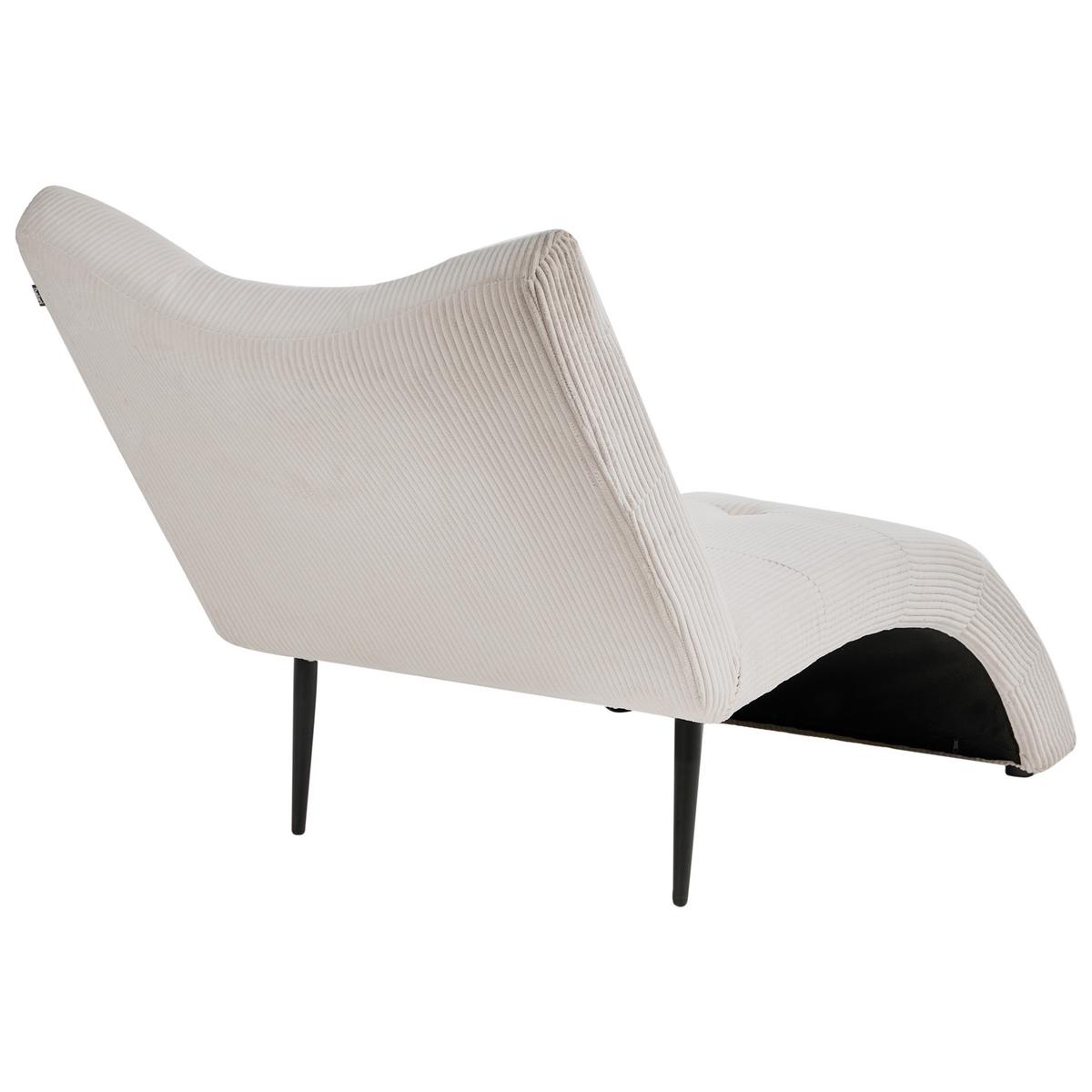 CHAISELONGUE Cord Taupe Quilly - Taupe/Beige, Textil (83/97/153cm) - Beliani
