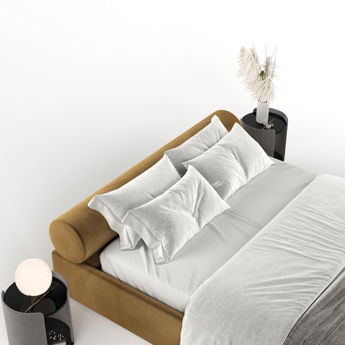 POLSTERBETT Solvo mit Stauraum 140/200 cm Honiggelb im Kronos Stoff - Schwarz/Naturfarben, Holz/Holzwerkstoff (140/200cm) - AltaBeds