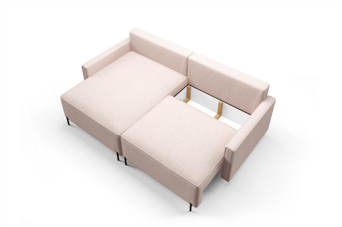 ECKSOFA Braga Mit Schlaffunktion - Grün, Holzwerkstoff/Textil (229/148cm) - Fun Möbel