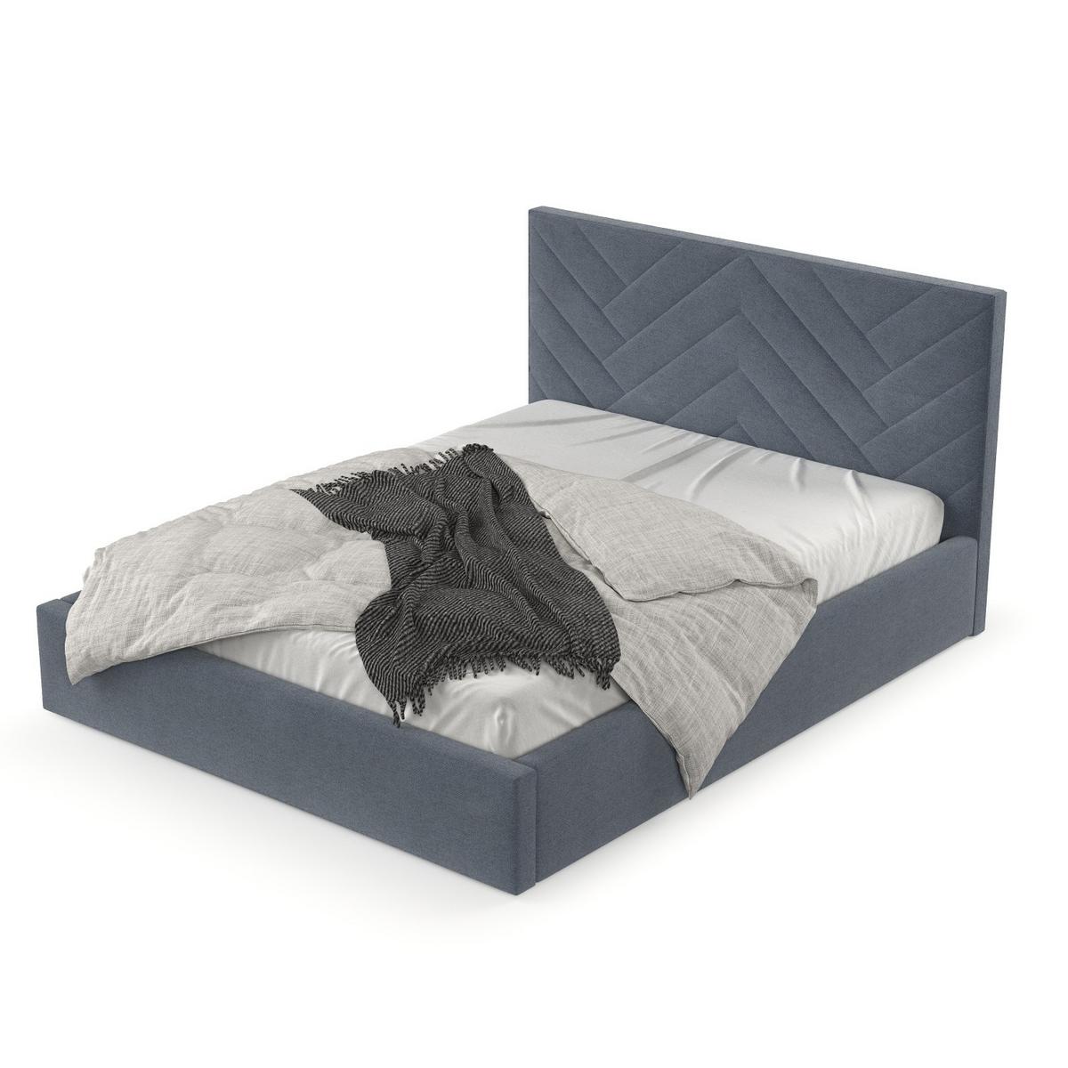 POLSTERBETT Arco 140/200 cm Blau im Asti Stoff - Blau/Schwarz, Holz/Holzwerkstoff (140/200cm) - AltaBeds