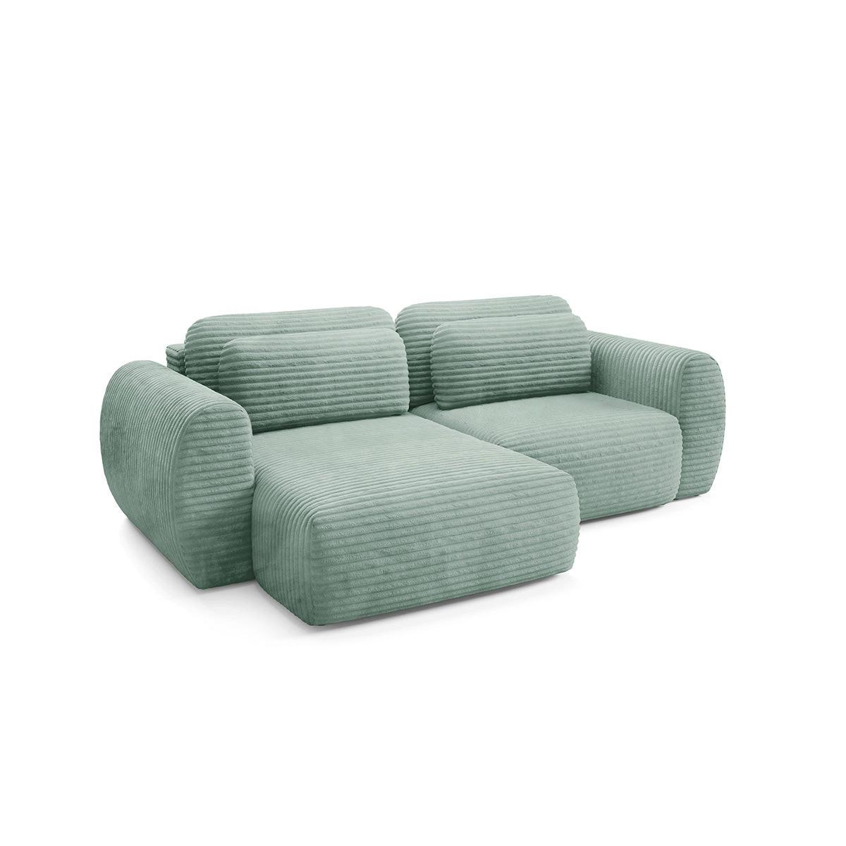 ECKSOFA Camilla 3 Sitzplätze Wassergrün - Grün, Holz (270/165cm) - Petits-meubles
