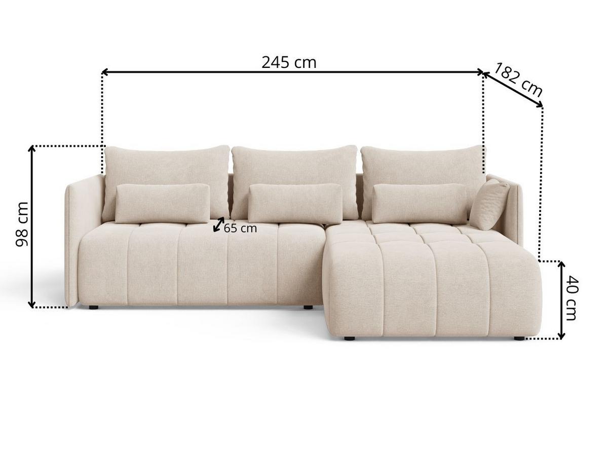 ECKSOFA Ardi Beige - Beige, Holz/Textil (245/182cm) - Graingold