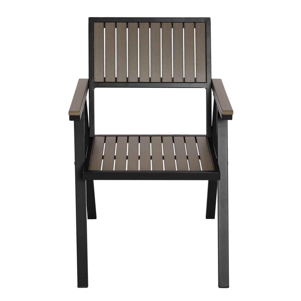 GARTENSTUHL Schwarz, Grau - Schwarz/Grau, Metall (57/87/53cm) - MCW