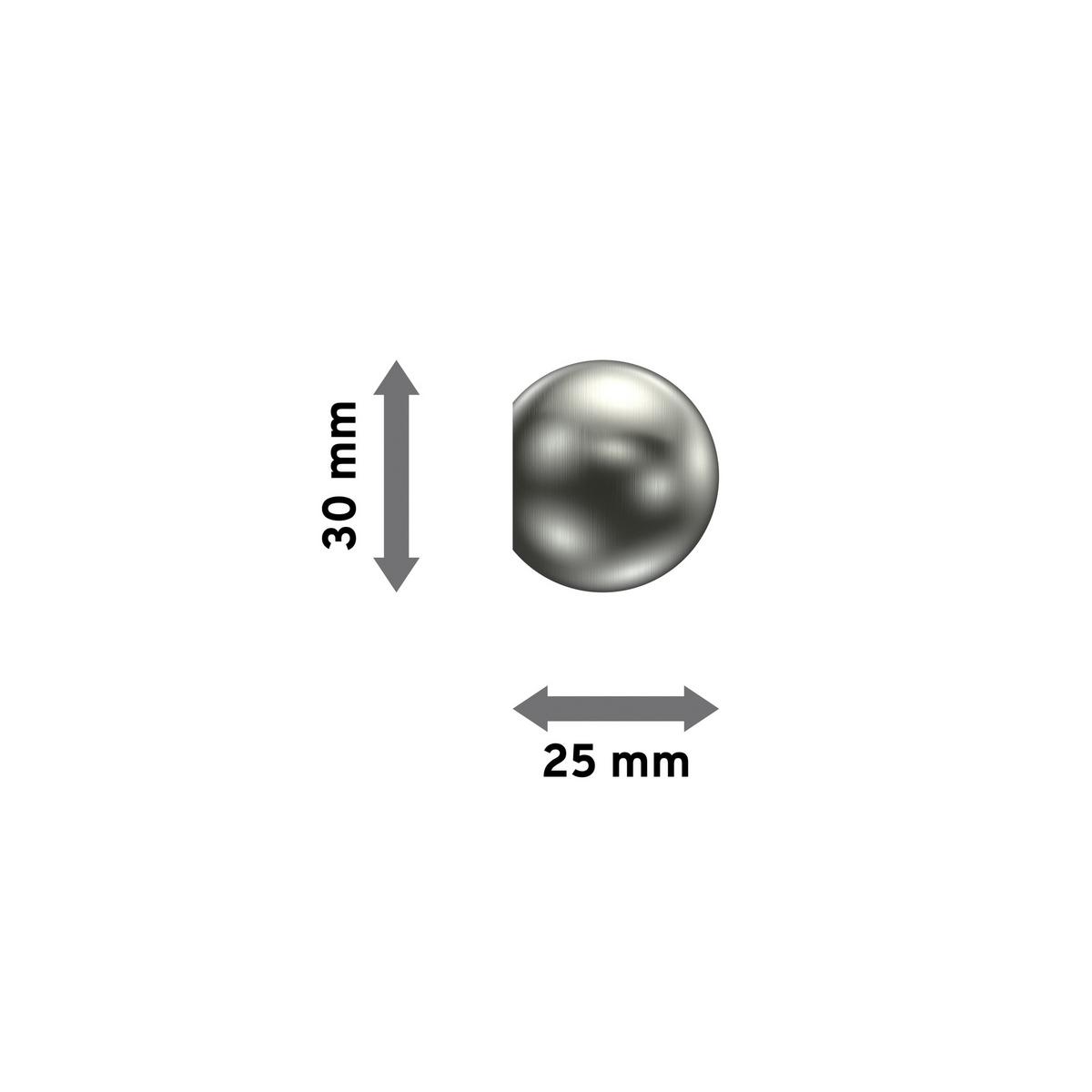 ENDSTÜCKE FÜR GARDINENSTANGEN 20 mm Ø, Luino Edelstahl-Optik, Packung 2 Stück - Edelstahlfarben, Metall (2.5/3/3cm) - INTERDECO