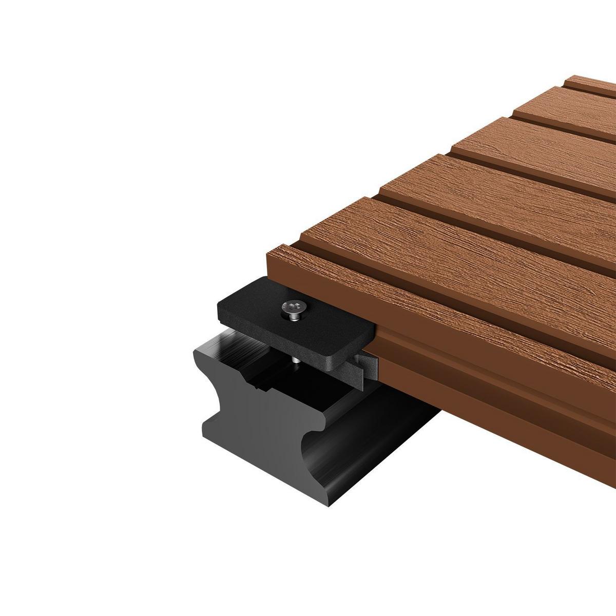 TERRASSENDIELEN WPC Teak 2 m² - Teakfarben, Kunststoff (220/14.6/2.5cm) - Juskys