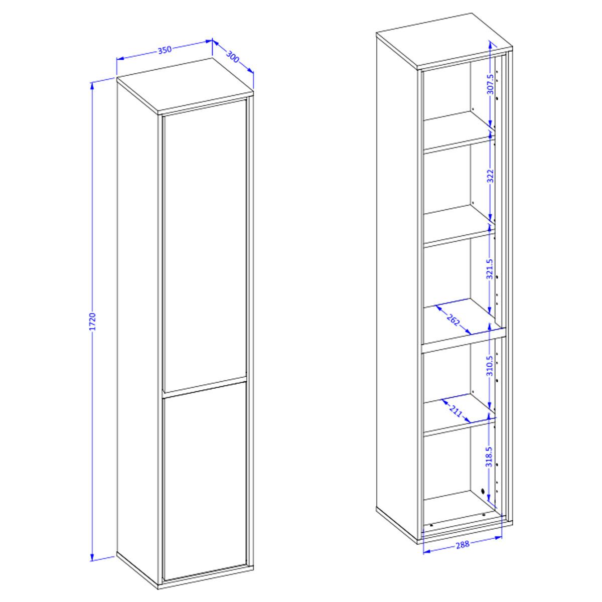 HÄNGESÄULE Sophéa Weiß - Weiß, Holzwerkstoff (35/172/30cm) - Petits-meubles