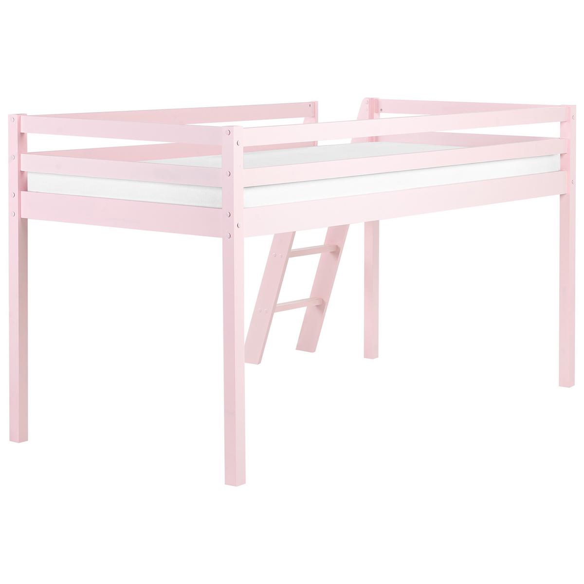 HALBHOCHBETT 90x200 cm Rosa Ascoux - Pink, Holz (90/200cm) - Beliani