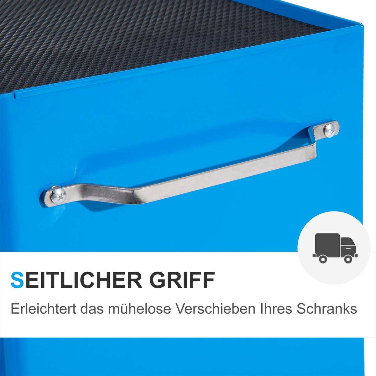 WERKZEUGWAGEN mit 5 Schubladen Blau - Blau, Metall (33/82.5/61.5cm) - HOMCOM