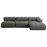 ECKSOFA modulares Sofa Razon-L2 - 285x160x70 cm Dunkelgrau Velours - Dunkelgrau, Holzwerkstoff/Textil (285/160cm) - ALTDECOR