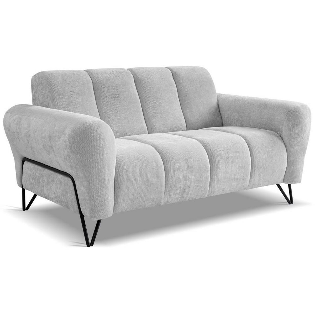 SITZGARNITUR Volare Sofas+Sessel, ohne Schlaffunktion, Hellgrau - Hellgrau/Schwarz, Textil/Metall (220/83/98cm) - Beautysofa
