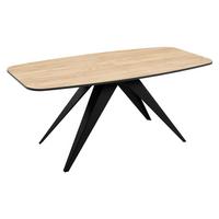 TISCH Ferro 160 - Eichefarben/Schwarz, Holzwerkstoff/Metall (80/160/76cm) - MIRJAN24