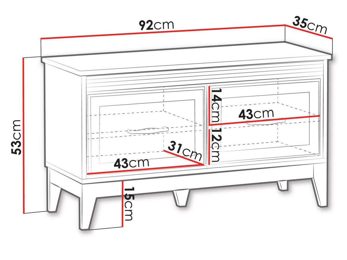 SCHUHSCHRANK Windsor W-20 mit Sitzfläche - Kaschmir/Goldfarben, Holz/Holzwerkstoff (92/53/35cm) - MIRJAN24