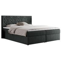 BOXBETT LEILA 120/200 Dunkelgrau Struktur - H4 - Dunkelgrau, Holz/Textil (120/200cm) - MKS
