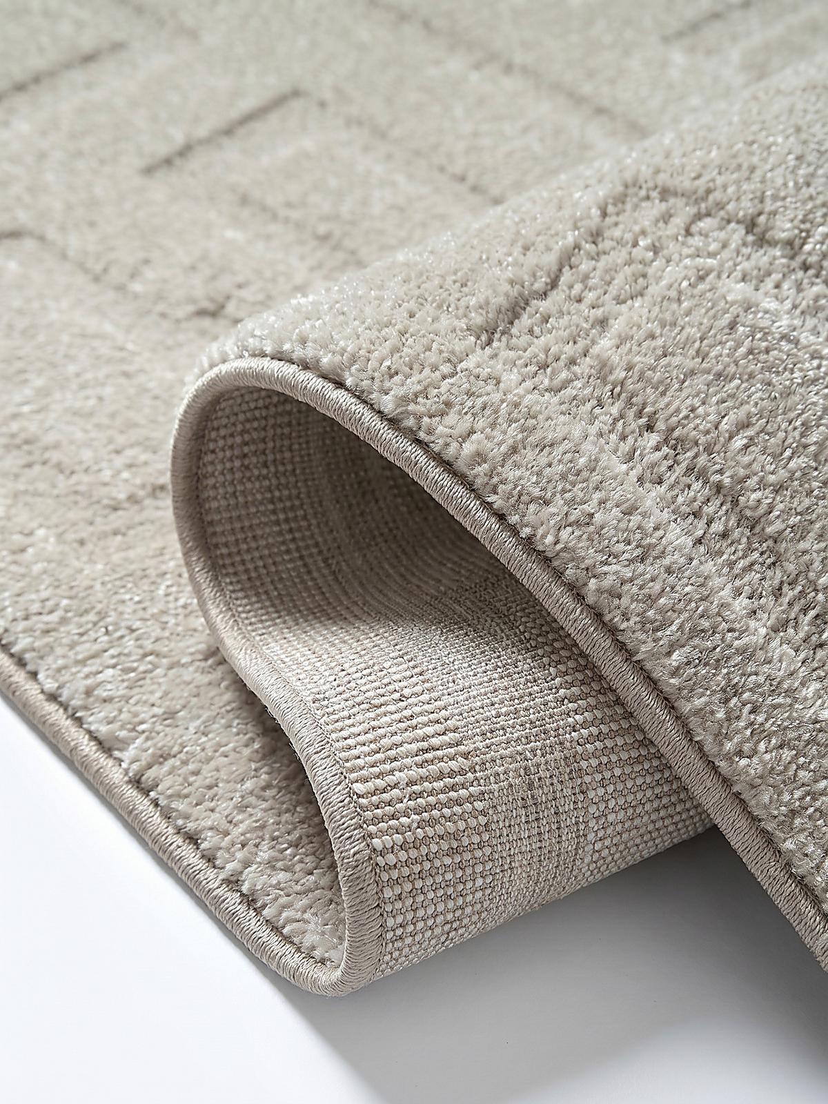 KURZFLORTEPPICH Geometrisch MUOTA Polypropylen Beige 120 x 160 cm - Beige, Textil (120/160cm) - KADIMA DESIGN