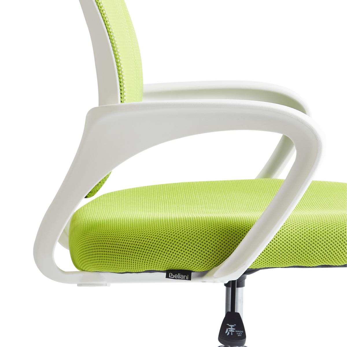 BÜROSTUHL Limettengrün Solid - Limette/Silberfarben, Textil (60/88/60cm) - Beliani