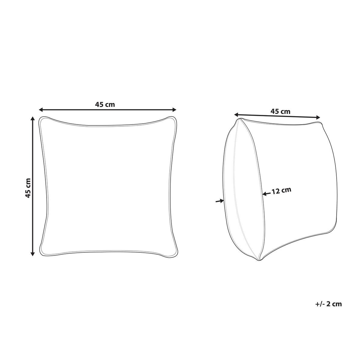 DEKOKISSEN Olivgrün 45/45 cm Talya - Weiß/Braun, Textil (45/45cm) - Beliani
